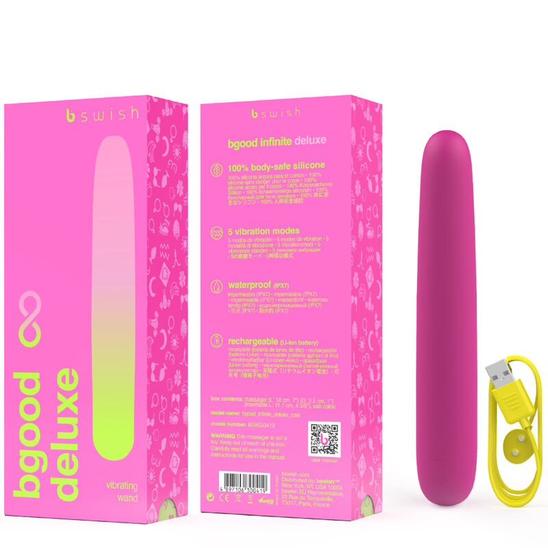 B SWISH - BGOOD INFINITE DELUXE VIBRADOR RECARREGÁVEL SILICONE ROSA