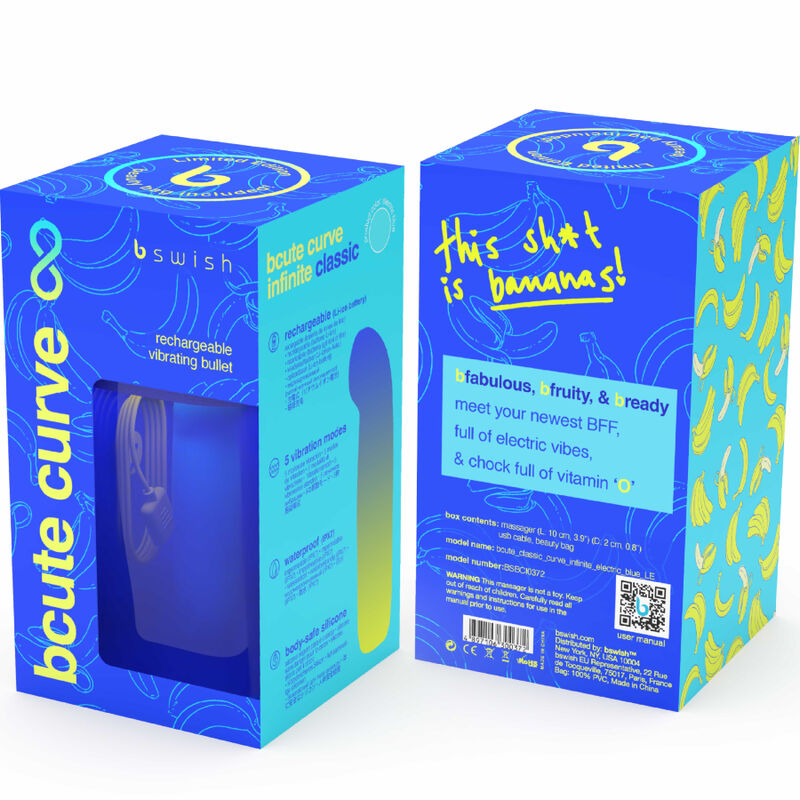 B SWISH - BCUTE CURVE INFINITE CLASSIC VIBRADOR RECARGABLE DE SILICONA AZUL DE EDICIÓN LIMITADA