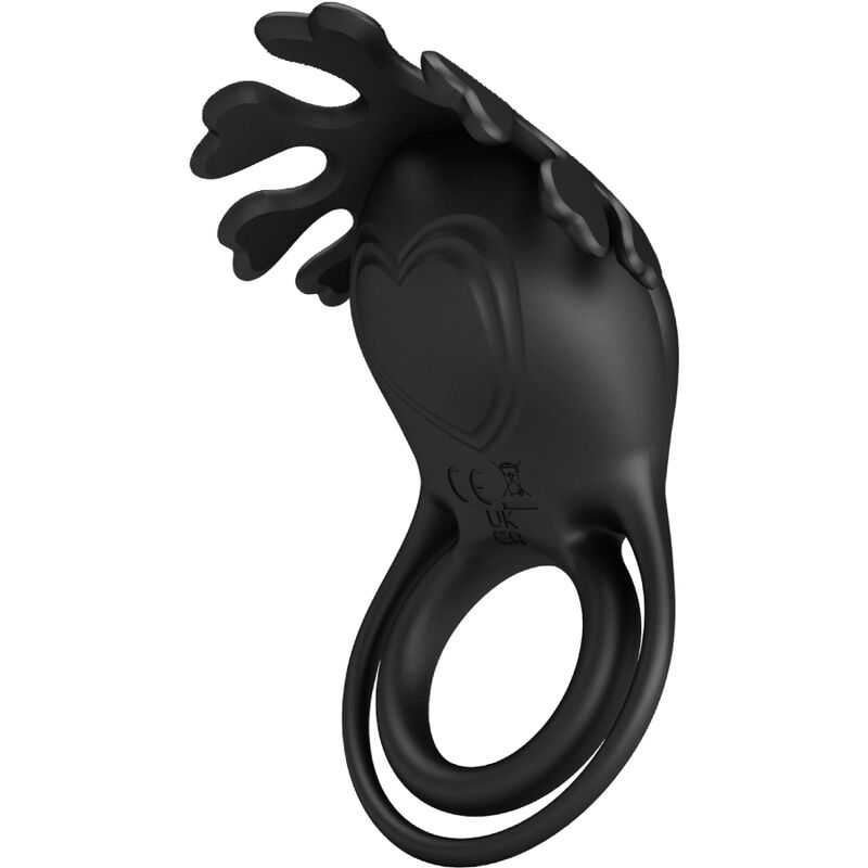 PRETTY LOVE - RUBEN ANILLO VIBRADOR 7 VIBRACIONES SILICONA NEGRA