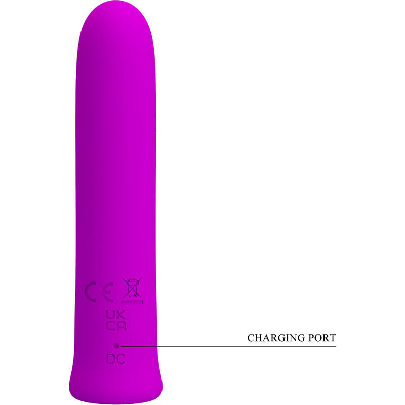 PRETTY LOVE - CURTIS MINI VIBRADOR SUPERPODEROSO 12 VIBRACIONES DE SILICONA VIOLETA
