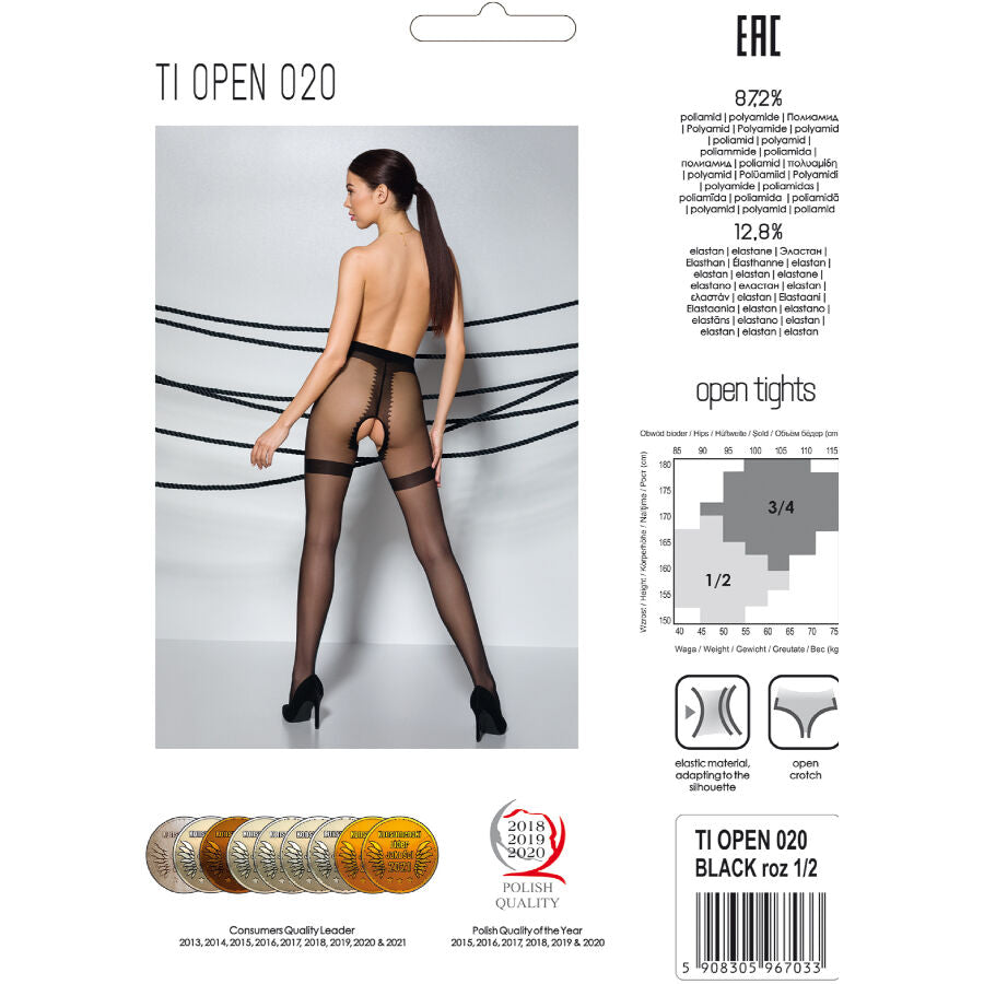 PASSION - TIOPEN 020 CALÇA PRETA 3/4 20 DEN