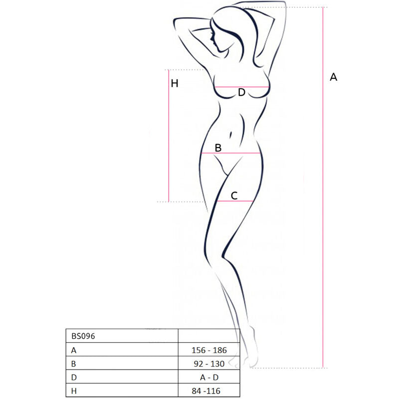 PASSION - BS096 BODYSTOCKING PRETO TAMANHO ÚNICO