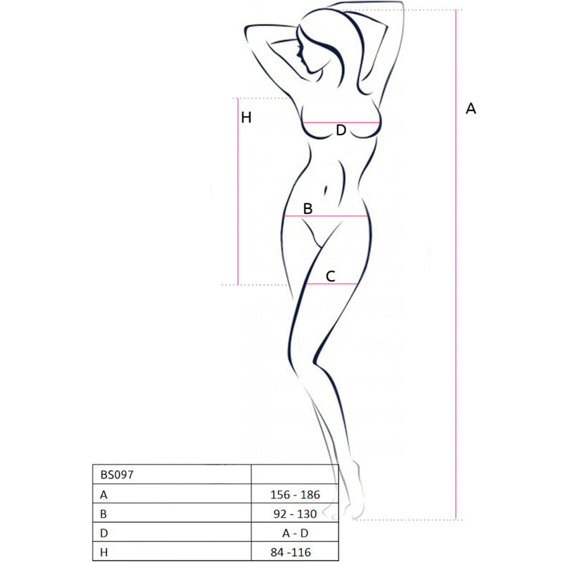 PASSION - BS097 BODYSTOCKING PRETO TAMANHO ÚNICO