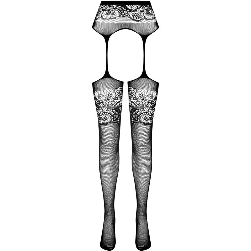 PASSION - S029 MEIA-CALÇA PRETA COM LIGA TAMANHO ÚNICO