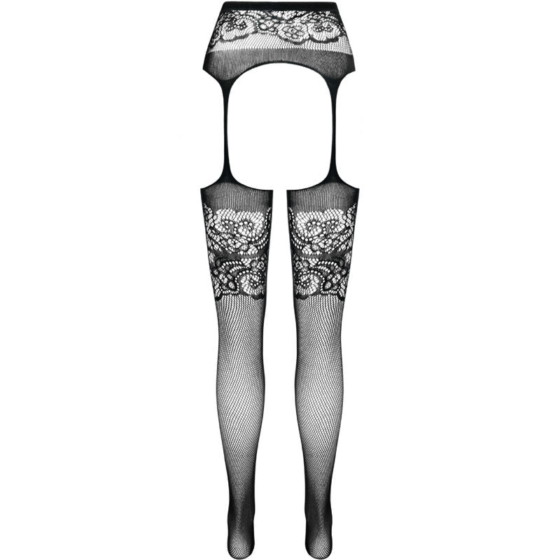 PASSION - S029 MEIA-CALÇA PRETA COM LIGA TAMANHO ÚNICO