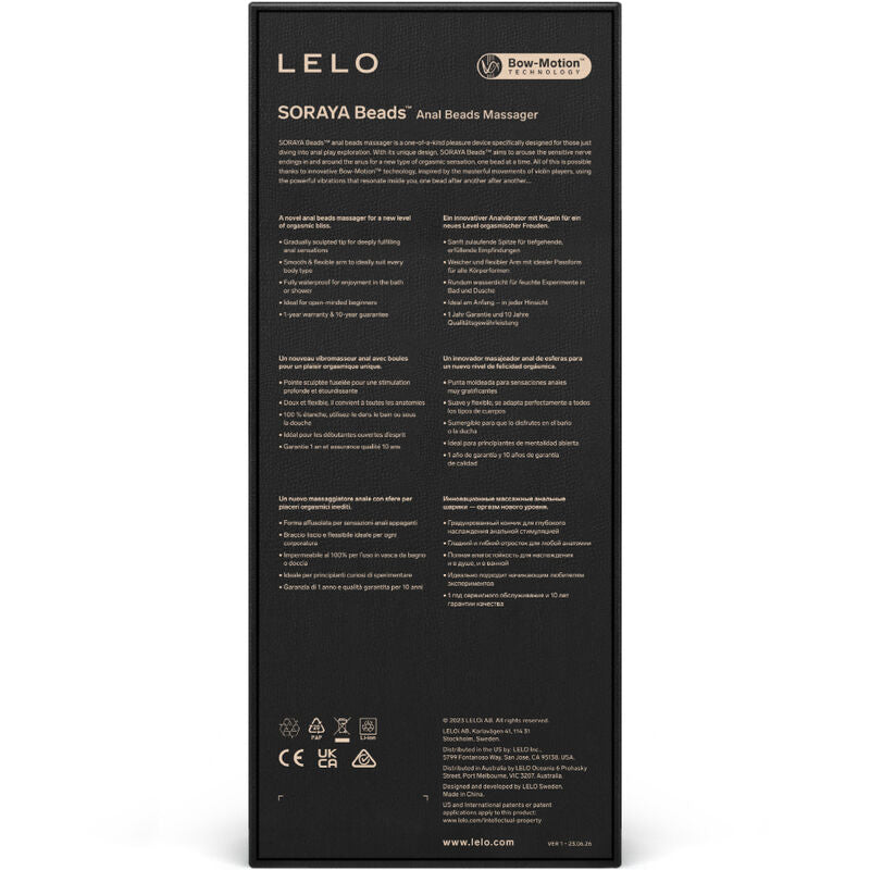 LELO - MASSAGEADOR ANAL SORAYA BEADS PRETO
