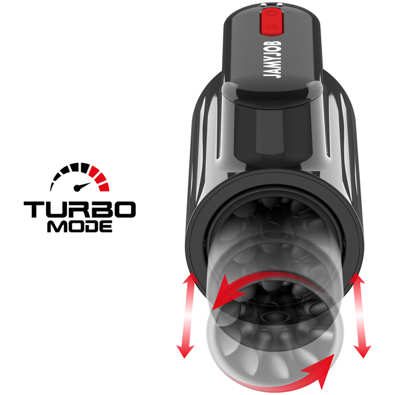JAMYJOB - MASTURBADOR COM MODO TURBO DE TECNOLOGIA COM IMPULSO VORTEX E ROTAÇÃO DE 360°