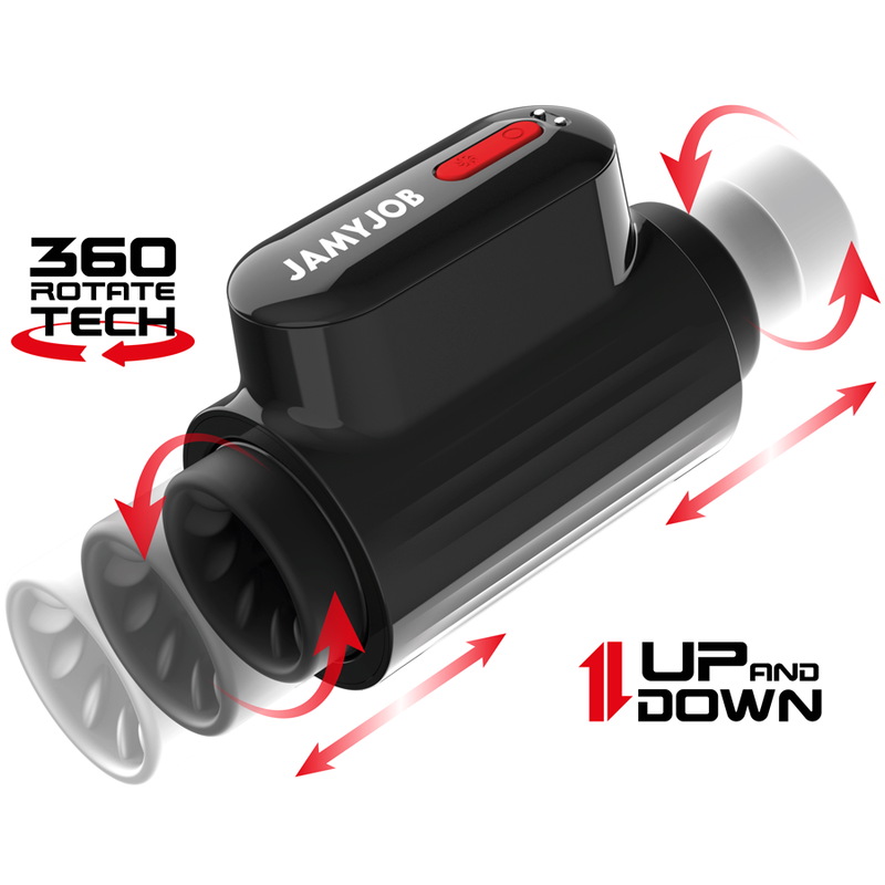 JAMYJOB - MASTURBADOR COM MODO TURBO DE TECNOLOGIA COM IMPULSO VORTEX E ROTAÇÃO DE 360°