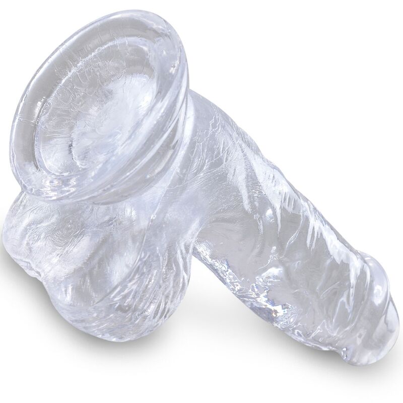 KING COCK - PENE REALISTA CON BOLAS 10,1 CM TRANSPARENTE
