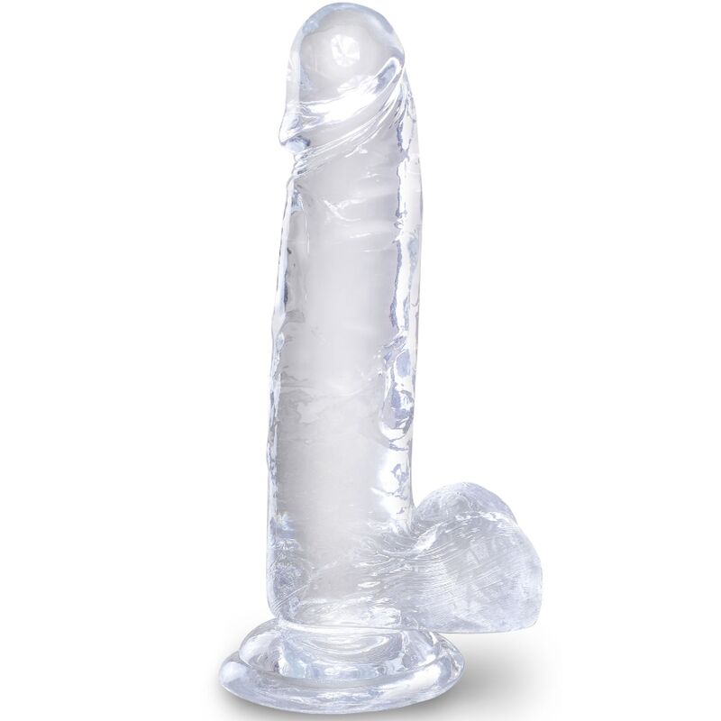 KING COCK - PENE REALISTA CON BOLAS 15,2 CM TRANSPARENTE