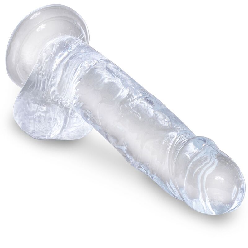 KING COCK - PENE REALISTA CON BOLAS 15,2 CM TRANSPARENTE