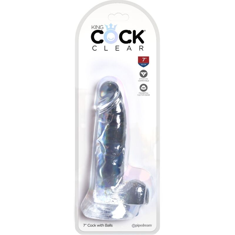 KING COCK - PENE REALISTA CON BOLAS 15,2 CM TRANSPARENTE