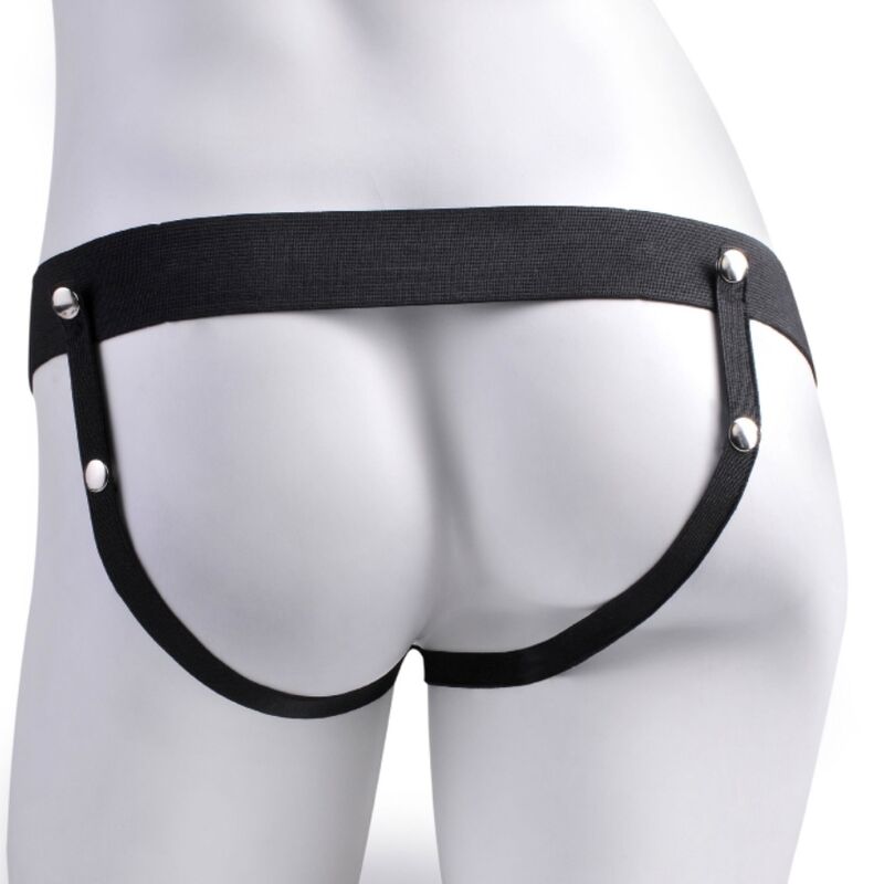 FETISH FANTASY SERIES - ARREIO AJUSTÁVEL PÊNIS REALISTA COM BOLAS RECARREGÁVEIS E VIBRADOR 17,8 CM