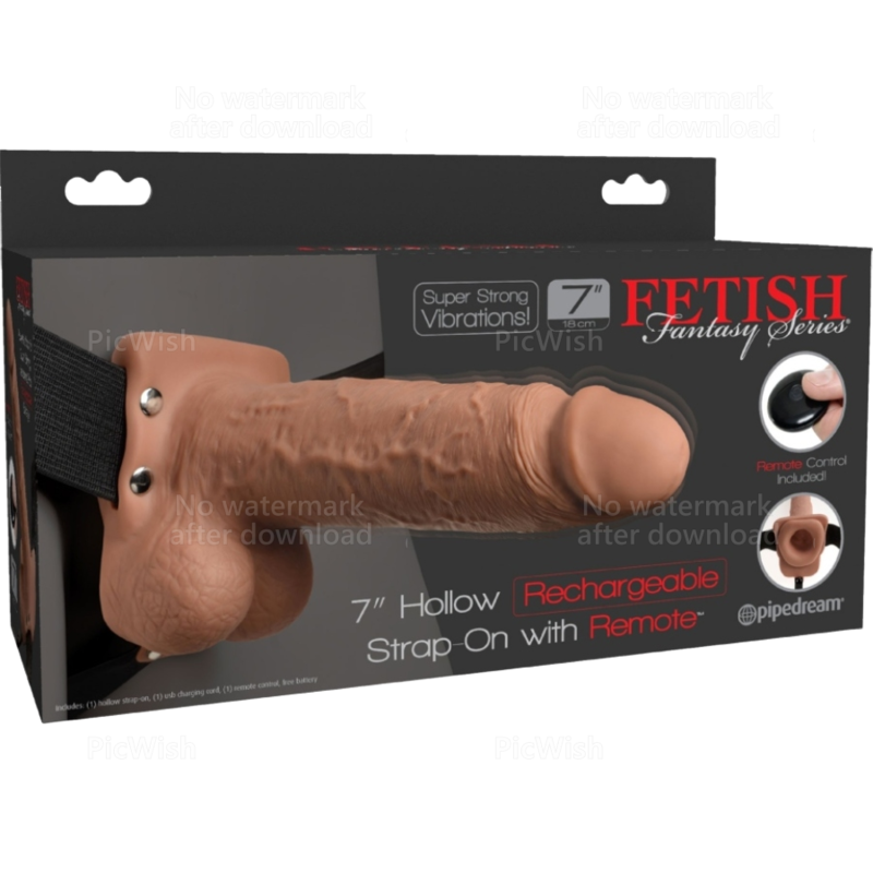 FETISH FANTASY SERIES - ARREIO AJUSTÁVEL PÊNIS REALISTA COM BOLAS RECARREGÁVEIS E VIBRADOR 17,8 CM