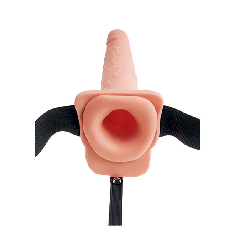 SÉRIE FETISH FANTASY - ARREIO AJUSTÁVEL PÊNIS REALISTA COM BOLAS ESGUICHADAS 19 CM