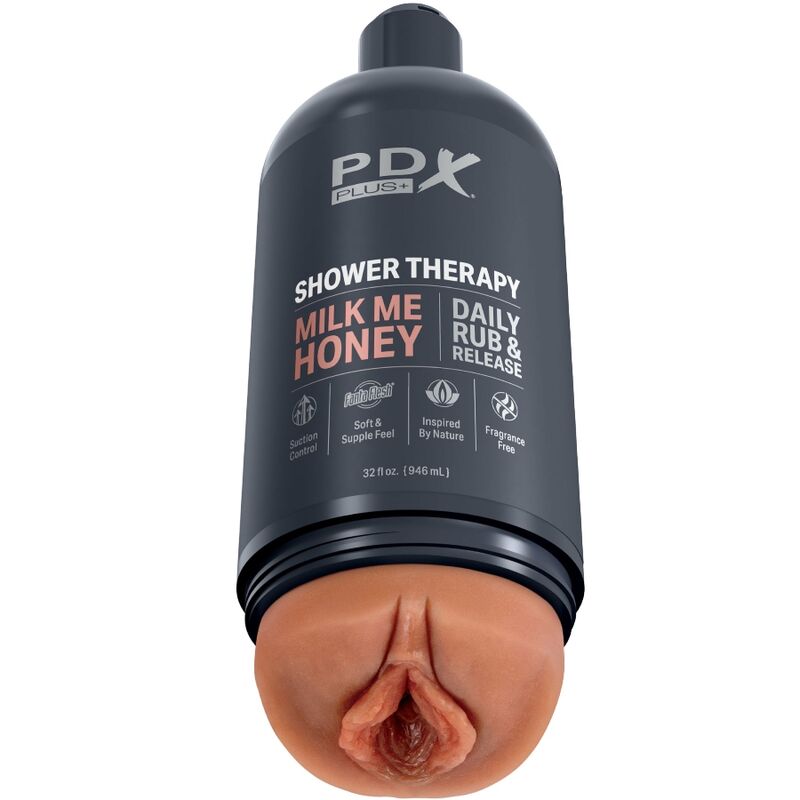 PDX PLUS - MASTURBADOR STROKER DESIGN DISCRETO DE GARRAFA MILK ME HONEY CANDY SHAMPOO