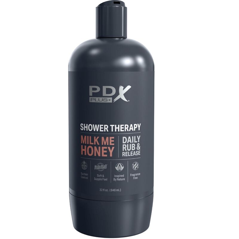 PDX PLUS - MASTURBADOR STROKER DESIGN DISCRETO DE GARRAFA MILK ME HONEY CANDY SHAMPOO