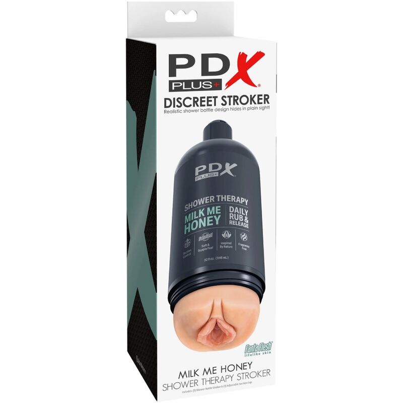 PDX PLUS - MASTURBADOR STROKER DESIGN DISCRETO DO FRASCO DE SHAMPOO MILK ME HONEY