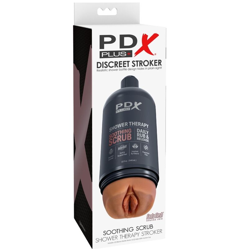 PDX PLUS - STROKER MASTURBADOR DISCRETO FRASCO DESIGN ESFOLIANTE CALMANTE CANDY SHAMPOO