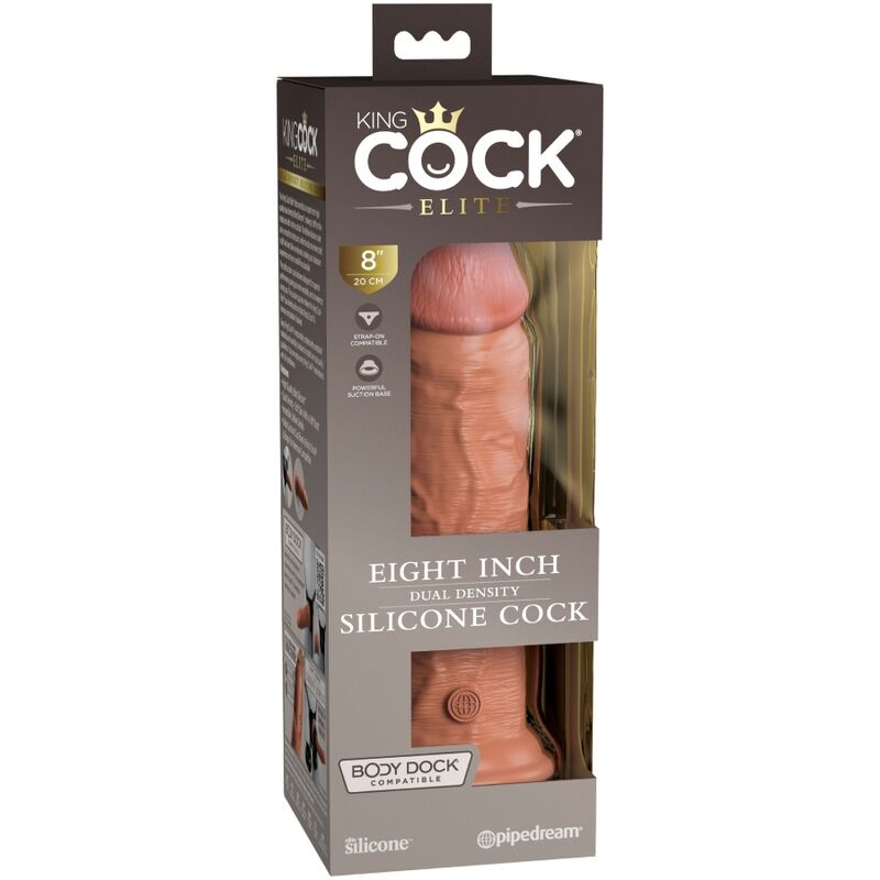 KING COCK - DILDO DE SILICONE REALÍSTICO ELITE 20,3 CM CARAMELO