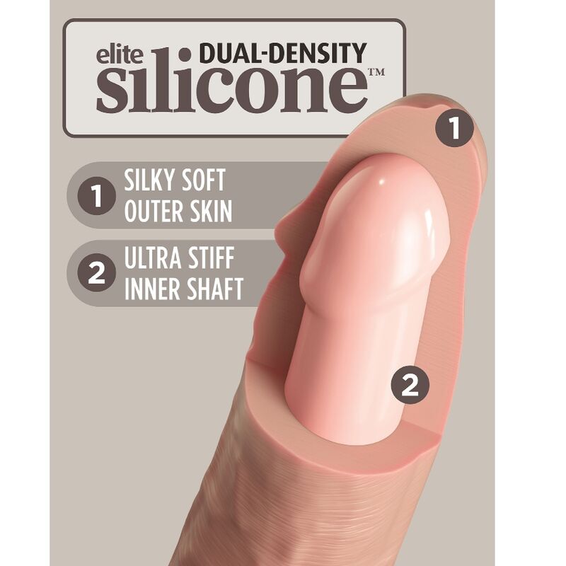 KING COCK - VIBRADOR DILDO REALÍSTICO ELITE E CONTROLE REMOTO DE SILICONE 23 CM