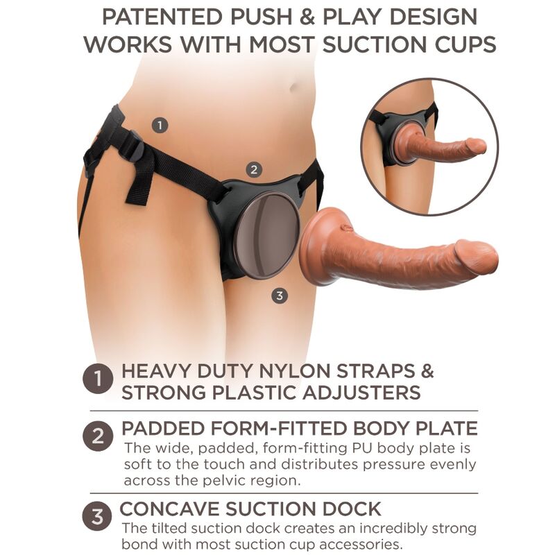 KING COCK - ELITE CONFORTÁVEL ARNÊS AJUSTÁVEL COM DILDO 17,8 CM