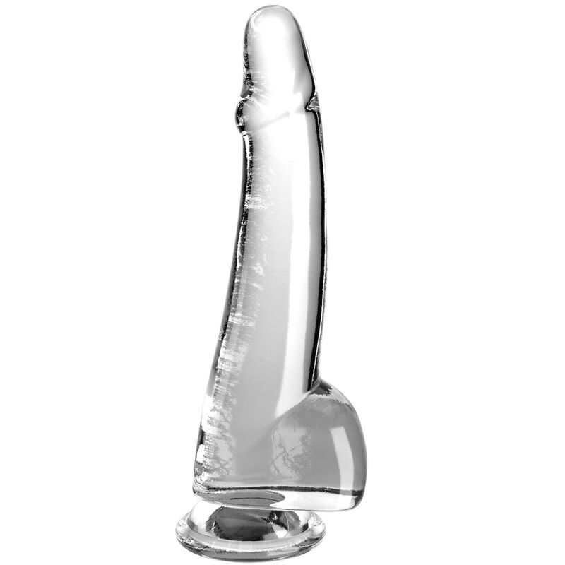 KING COCK - DILDO TRANSPARENTE CON TESTICULOS 19 CM TRANSPARENTE