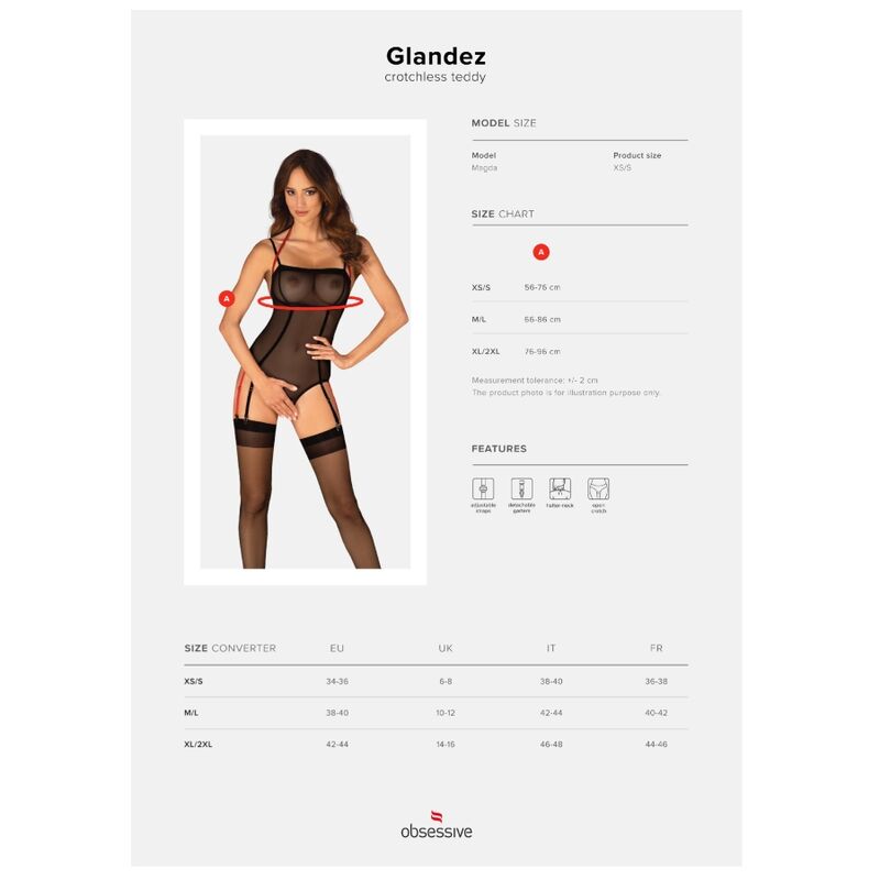OBSESSIVE - GLANDEZ TEDDY SEM FUNDO XL/XXL