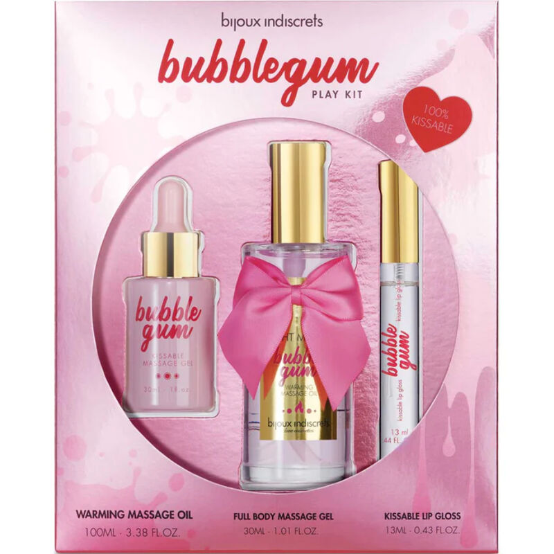 BIJOUX - KIT INDISCRETS BUBBLEGUM PLAY COM ÓLEO EM GEL E BRILHO LABIAL