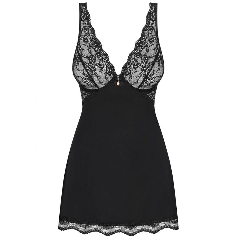 OBSESSIVE - BABYDOLL Y GUANTE TANGA NEGRO XS/S
