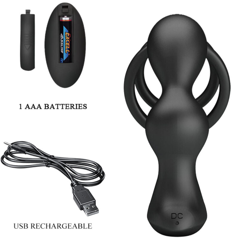 PRETTY LOVE - ANEL PÊNIS MARSHALL COM PLUG ANAL VIBRATÓRIO COM CONTROLE REMOTO
