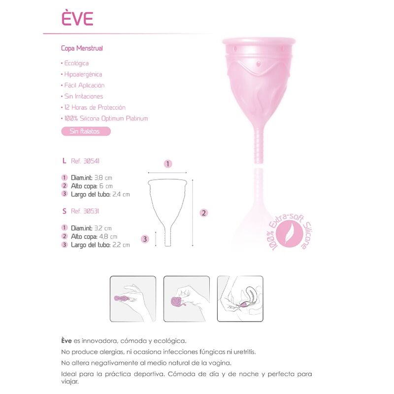 FEMINTIMATE - COPO MENSTRUAL DE SILICONE EVE - TAMANHO P