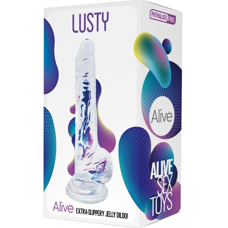 ALIVE - PÊNIS REALISTA LUSTY TRANSPARENTE 18 CM
