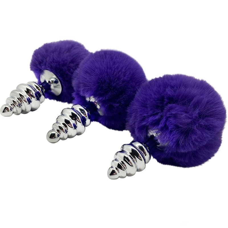 ALIVE - PLUG DE PLACER ANAL ESPIRAL METALICO ESPUMOSO VIOLETA OSCURO TALLA L