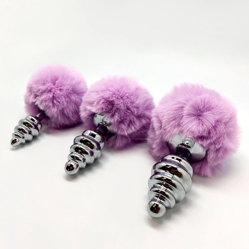 ALIVE - PLUG DE PLACER ANAL ESPIRAL METAL ESPUMOSO VIOLETA TALLA L