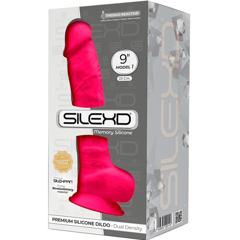 SILEXD - MODELO 1 PÊNIS REALISTA PREMIUM SILEXPAN SILICONE FÚCSIA 23 CM