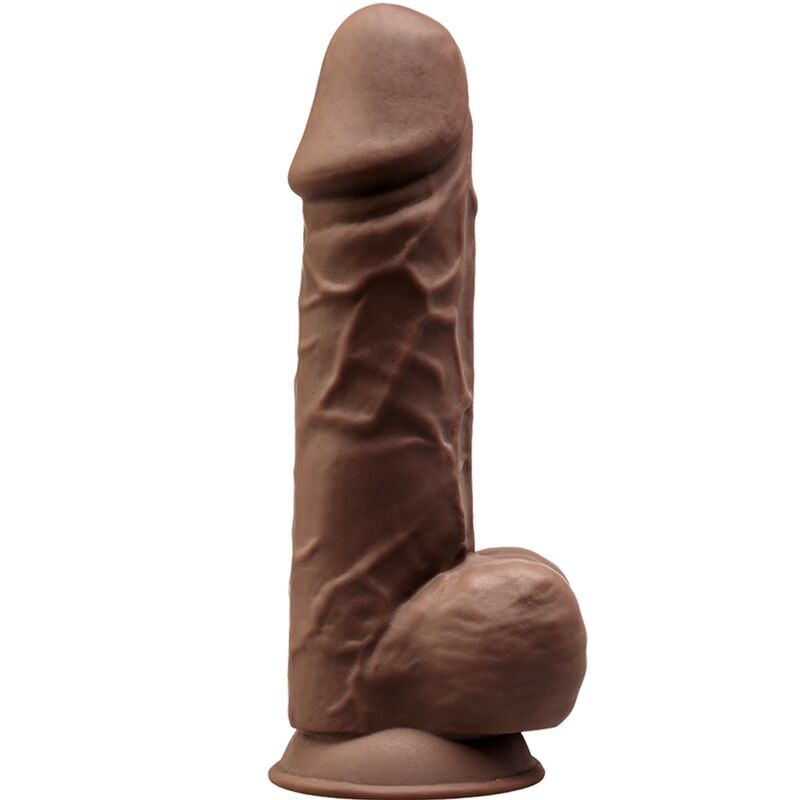 SILEXD - MODELO 1 PÊNIS REALISTA PREMIUM SILEXPAN SILICONE MARROM 21,5 CM