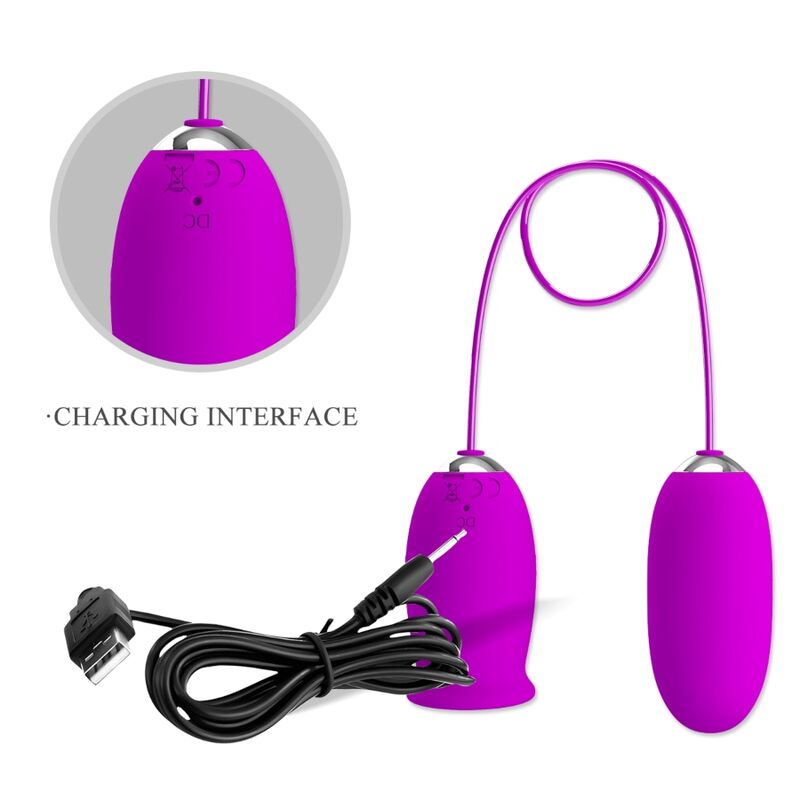 PRETTY LOVE - DAISY DUAL EGG VIBRADOR RECARREGÁVEL ROXO