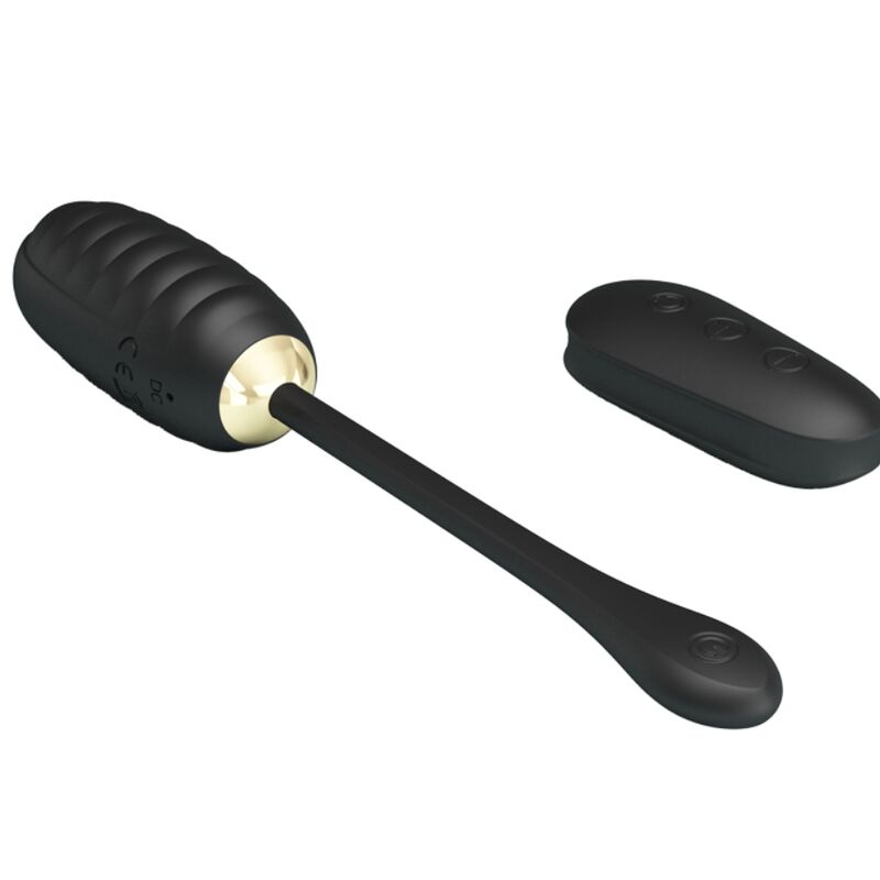 PRETTY LOVE - DOREEN LUXURY RECARREGÁVEL VIBRANTE OVO PRETO CONTROLE REMOTO