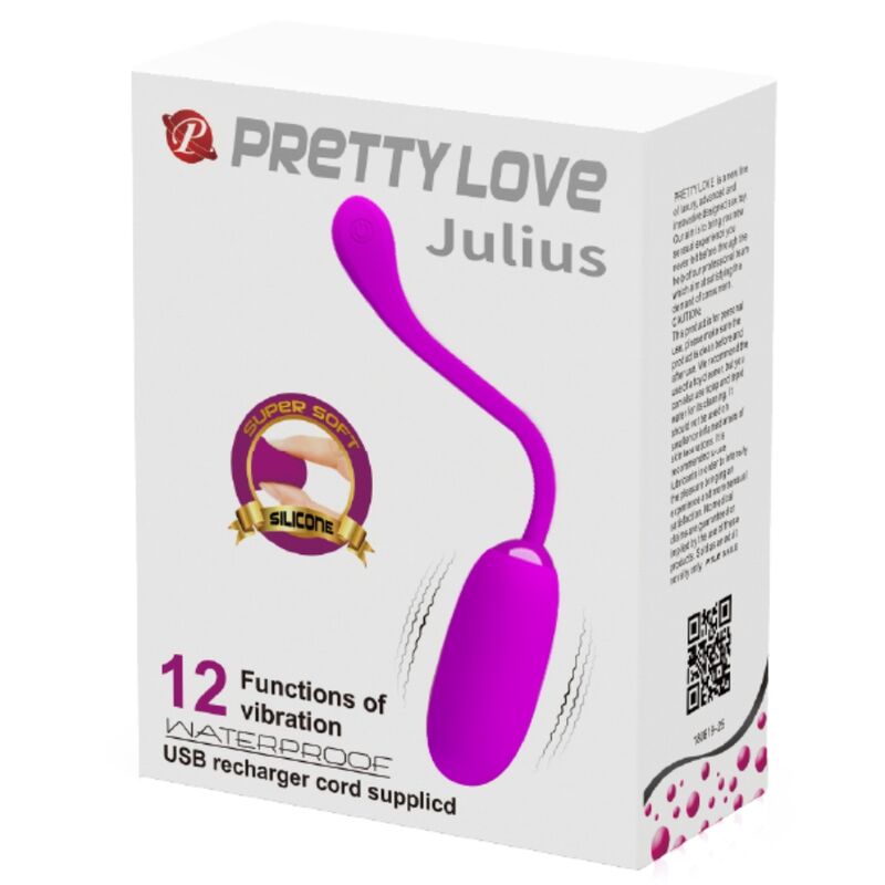 PRETTY LOVE - JULIUS OVO VIBRANTE RECARREGÁVEL À PROVA D'ÁGUA ROXO