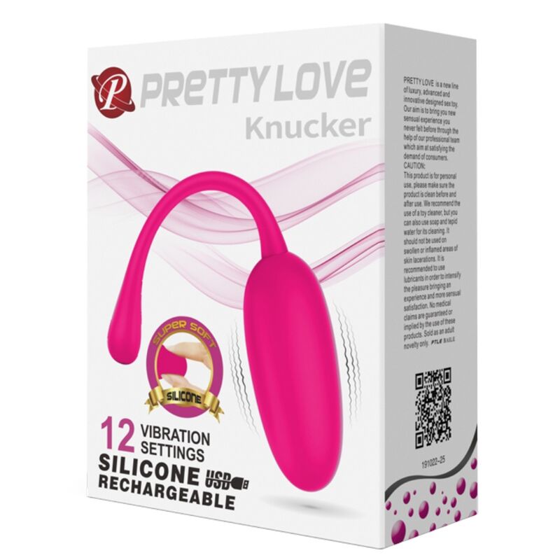 PRETTY LOVE - OVO VIBRATÓRIO RECARREGÁVEL ROSA KNUCKER