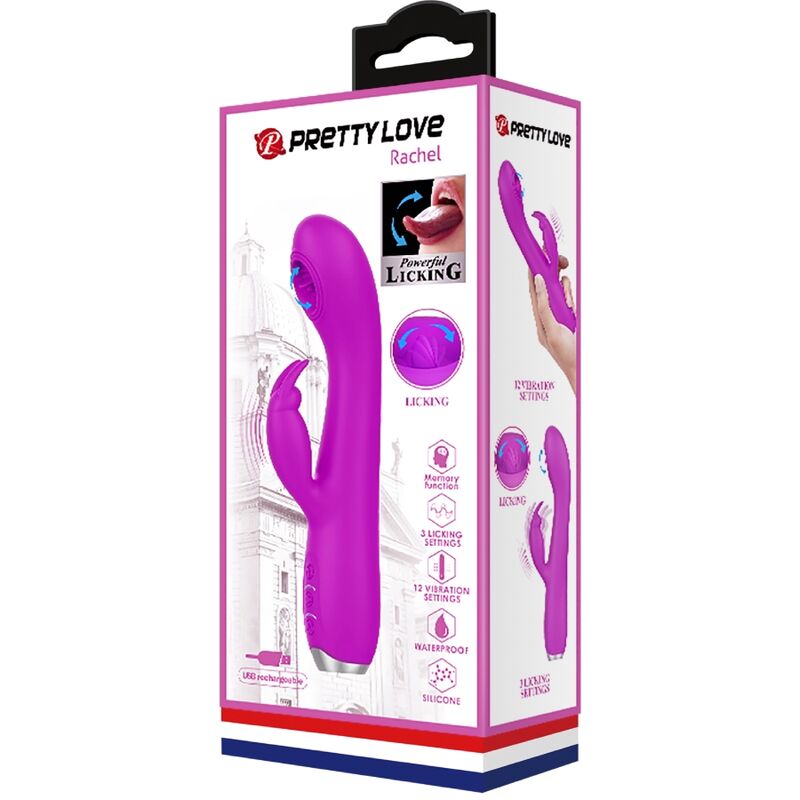 PRETTY LOVE - RACHEL VIBRADOR RECARREGÁVEL COM SUCÇÃO ROXA