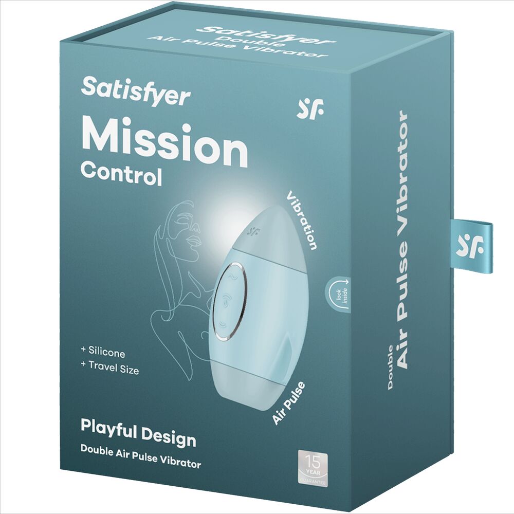 SATISFYER - MISSION CONTROL AZUL PEQUEÑO VIBRADOR DE DOBLE IMPULSO
