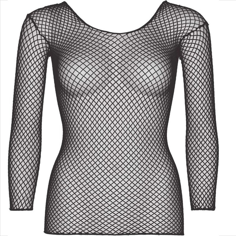 LEG AVENUE - CAMISETA DE MANGA LONGA COM REDE DE ARRASTO AZUL