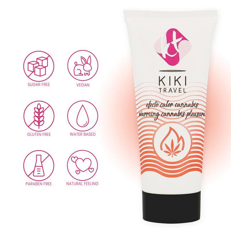 KIKÍ TRAVEL - LUBRIFICANTE DE EFEITO QUENTE DE CANNABIS 50 ML