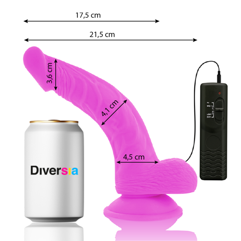 DIVERSIA - DIVERSIA PURPLE FLEXIBLE VIBRATOR 21.5 CM -O- 4.5 CM