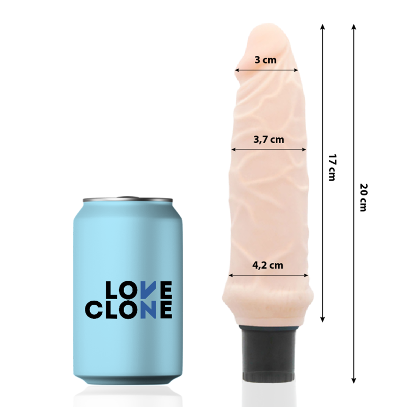 LOVECLONE - VIBRADOR AUTOLUBRIFICANTE IVAR 20 CM -O- 3,7 CM