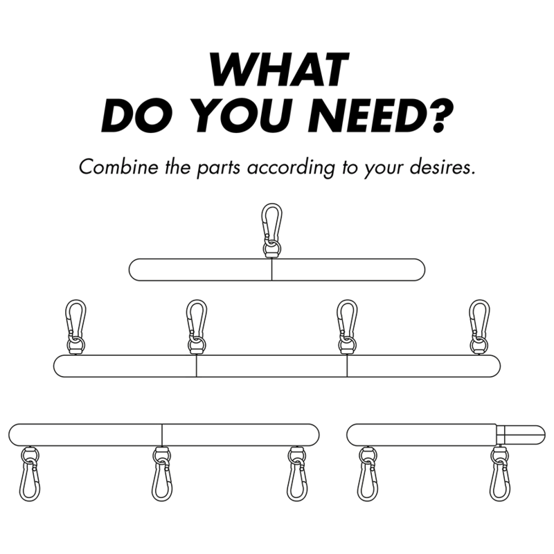 FETICHE SUBMISSIVO BONDAGE - BARRA SEPARADORA AJUSTÁVEL 4 PEÇAS