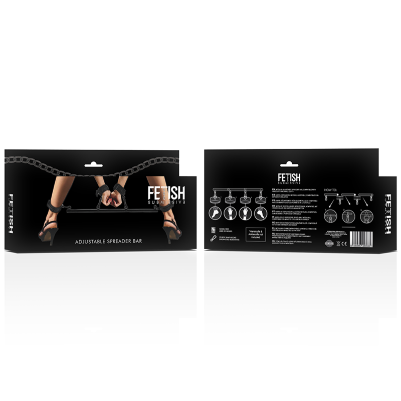 FETICHE SUBMISSIVO BONDAGE - BARRA SEPARADORA AJUSTÁVEL 4 PEÇAS