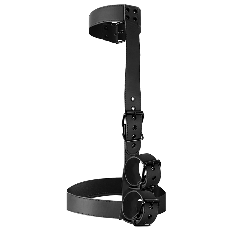 Conjunto de bondage sumiso fetiche: collar y esposas para muñecas, restricción corporal